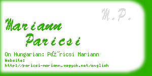 mariann paricsi business card